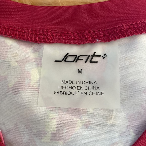 Jofit Racerback V Neck Athletic Workout Tank ($72) Floral Print MED UPF 30+NEW! - Picture 4 of 7